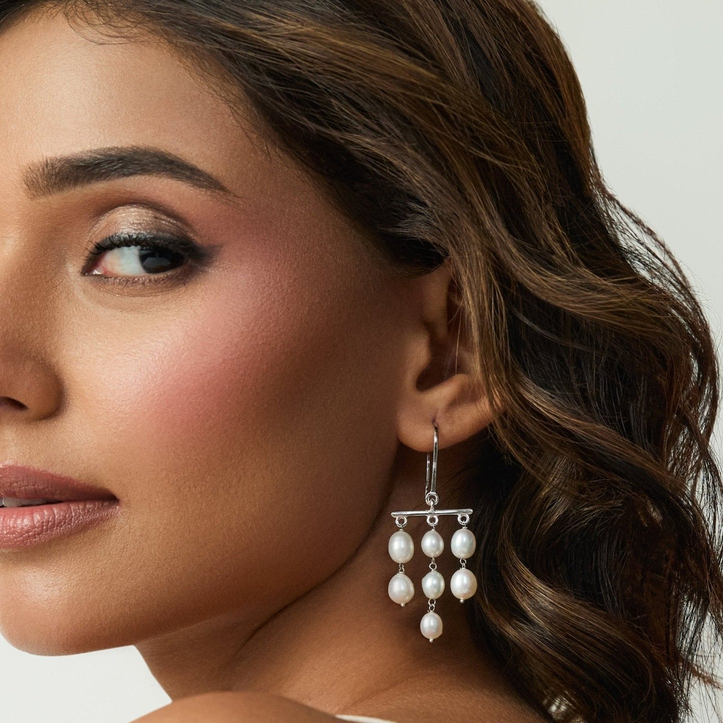 Luna Silver Drop Earrings