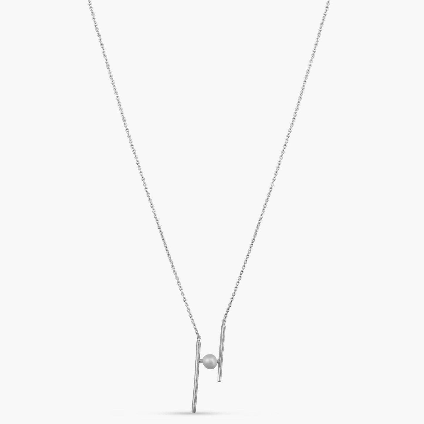 Halo Pearl Silver Pendant Necklace
