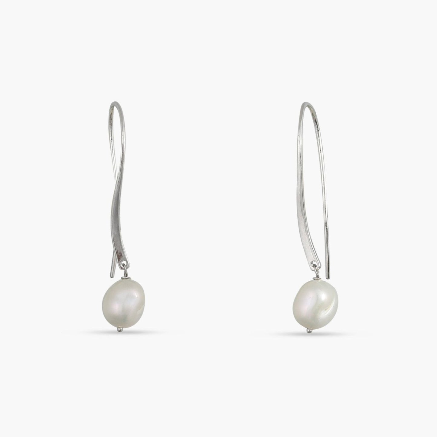 Muse Pearl Silver Drop Earrings