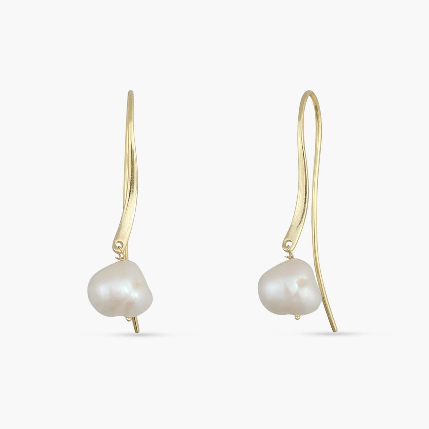 Muse Pearl Gold Plated Silver Drop Earrings
