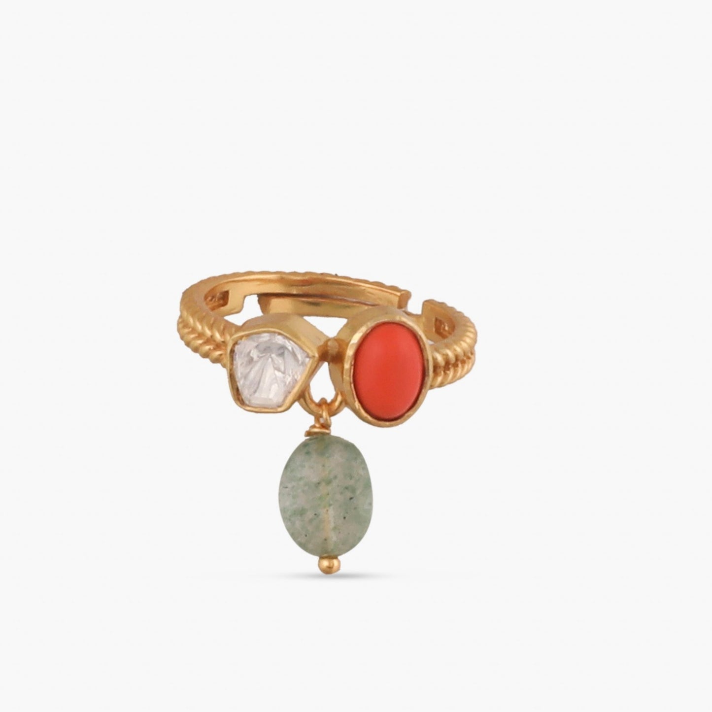 Oceanic Weaver Gem Cluster Silver Finger Ring
