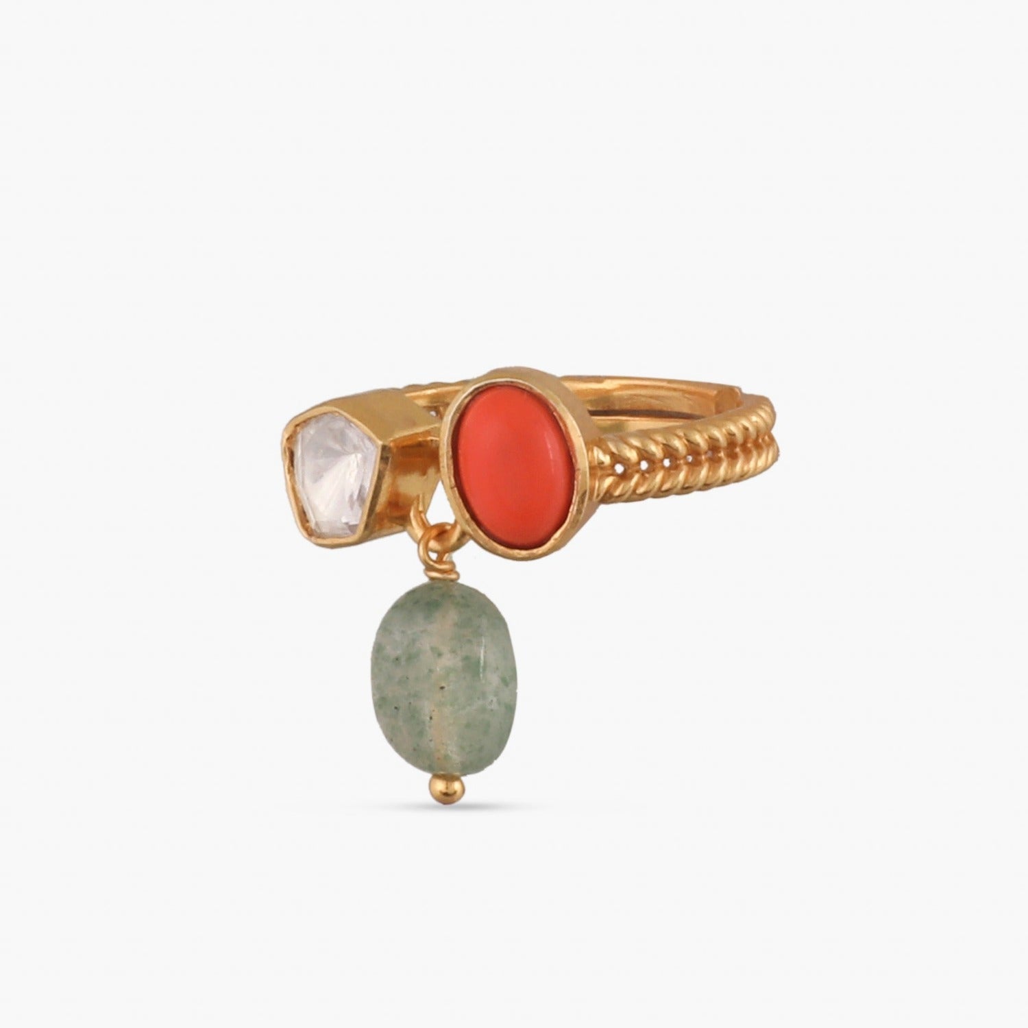 Oceanic Weaver Gem Cluster Silver Finger Ring