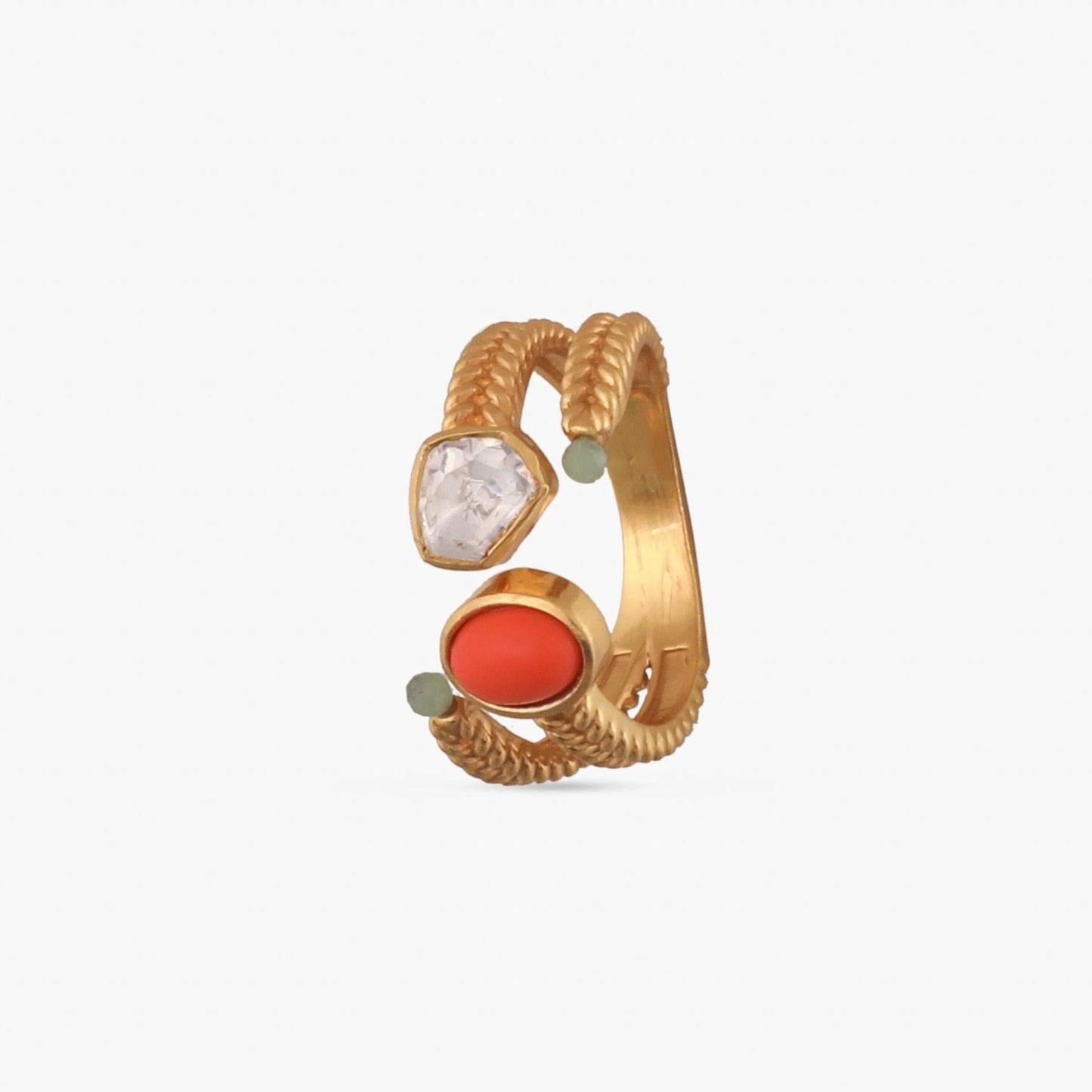 Oceanic Weaver Open Top Silver Finger Ring