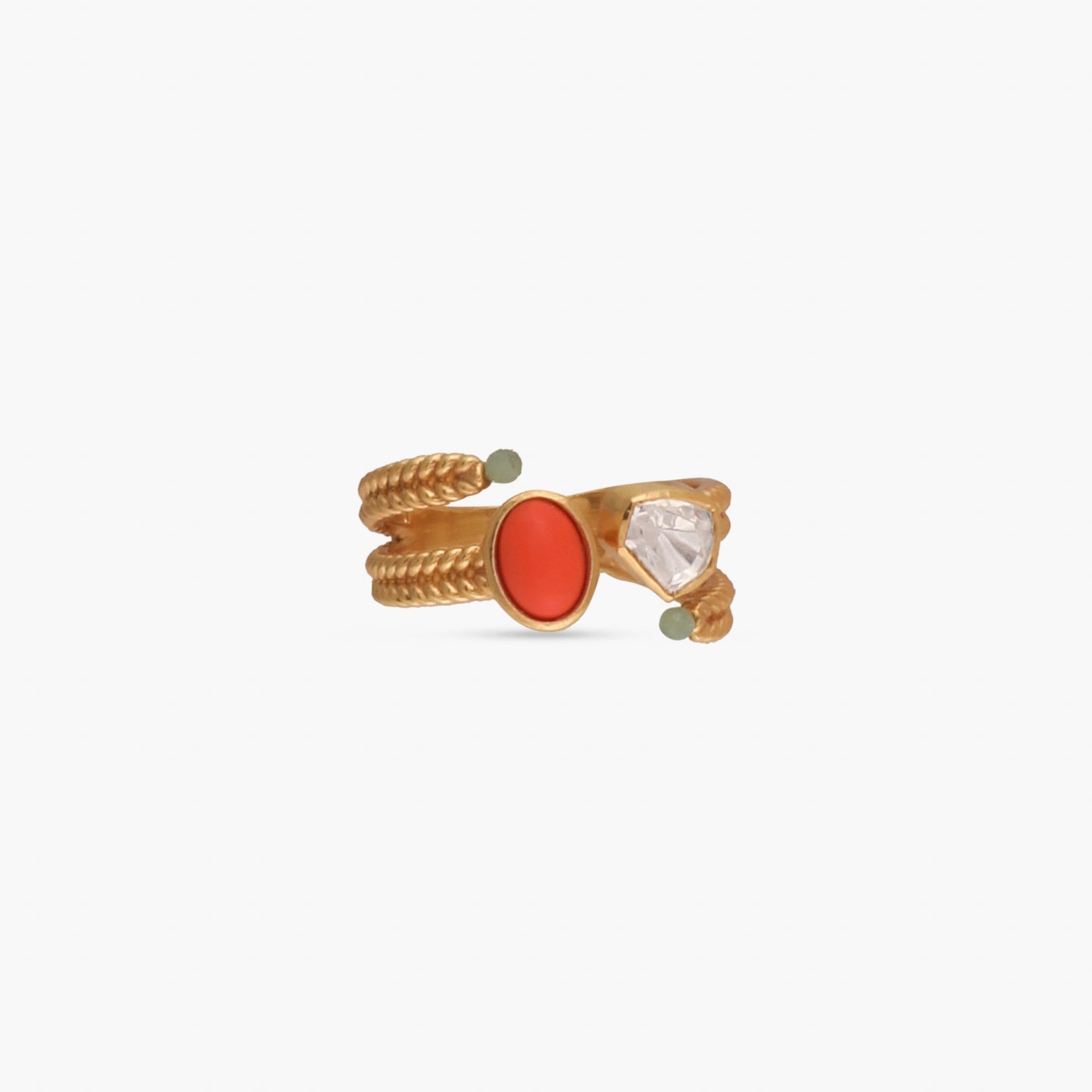 Oceanic Weaver Open Top Silver Finger Ring