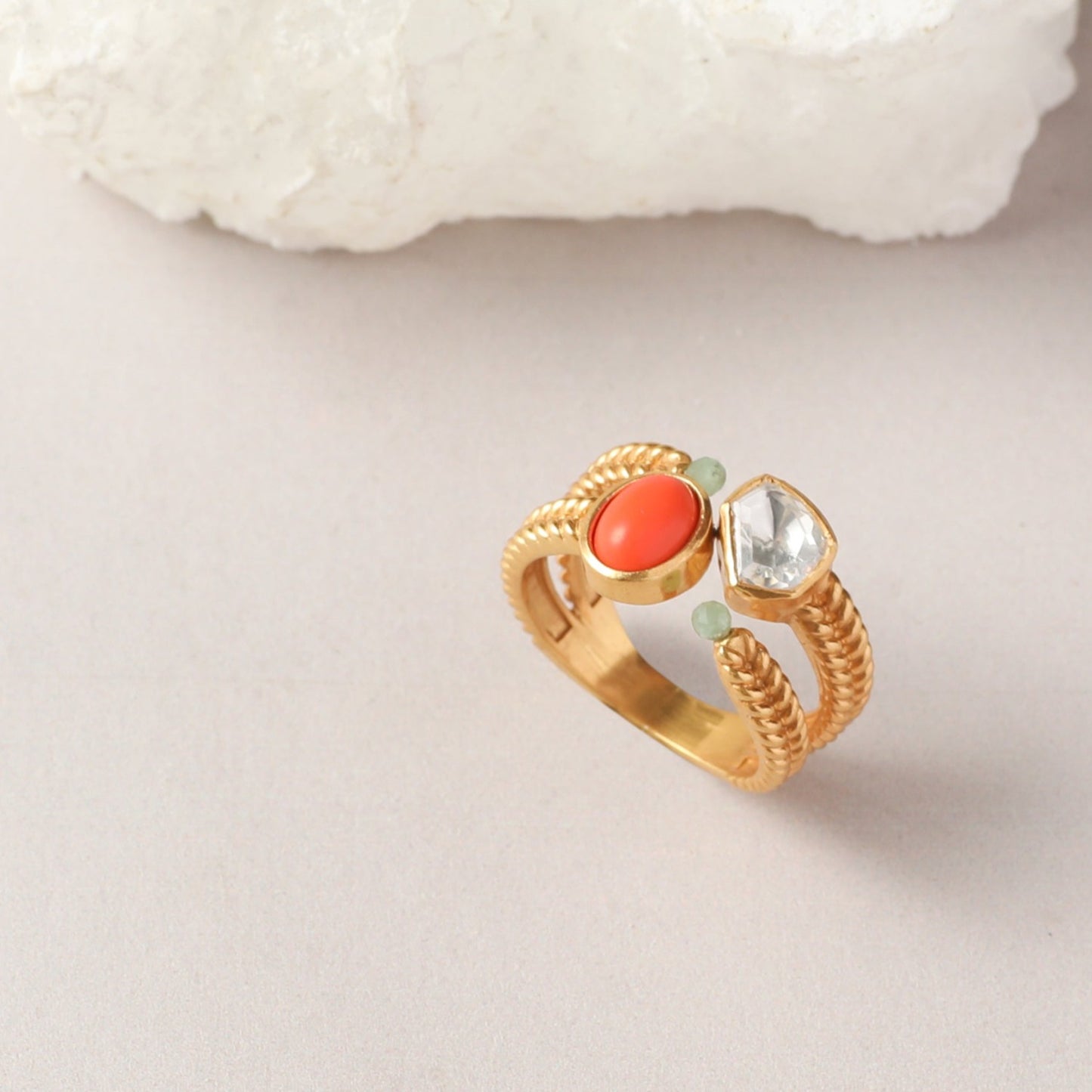 Oceanic Weaver Open Top Silver Finger Ring
