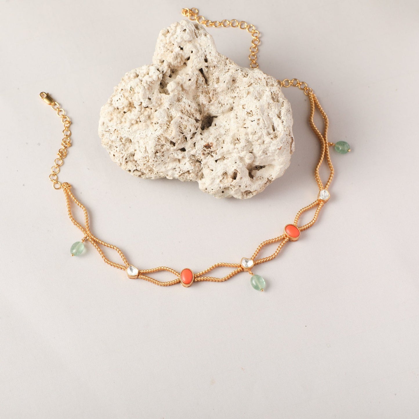 Oceanic Weavers Silver Short Necklace
