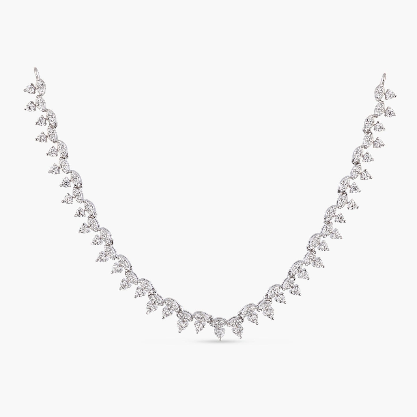 Ethereal Glow CZ Silver Necklace