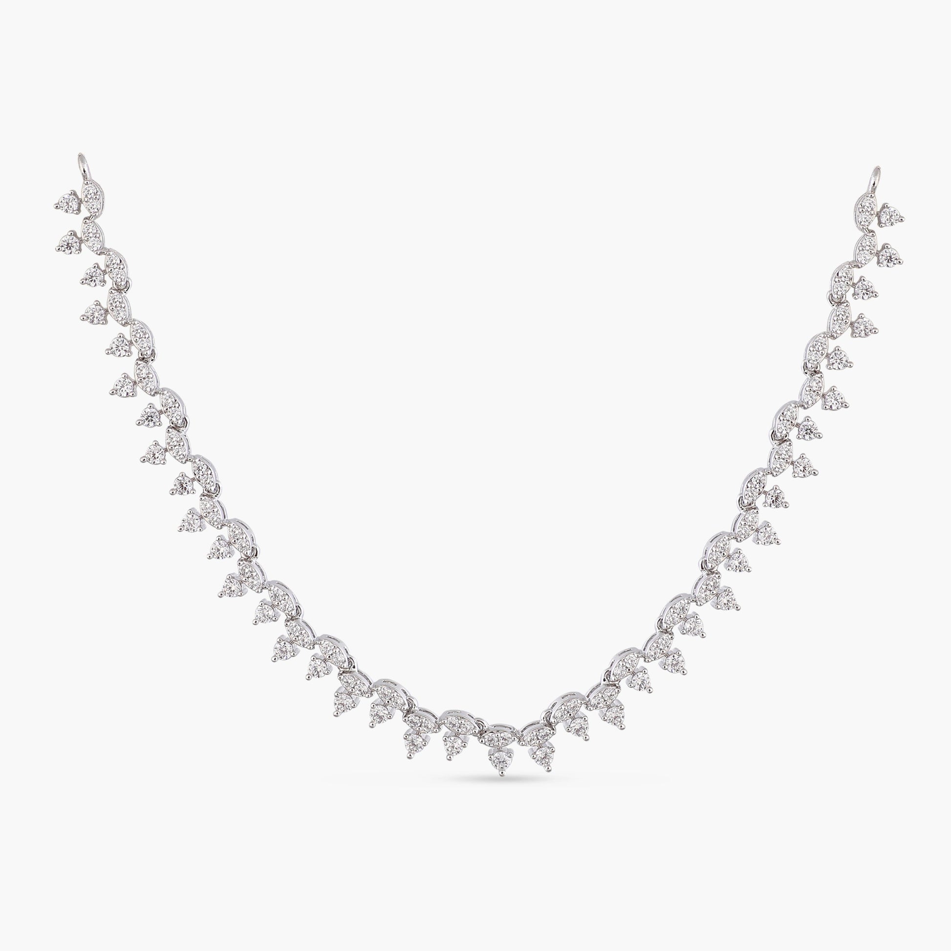 Ethereal Glow CZ Silver Necklace