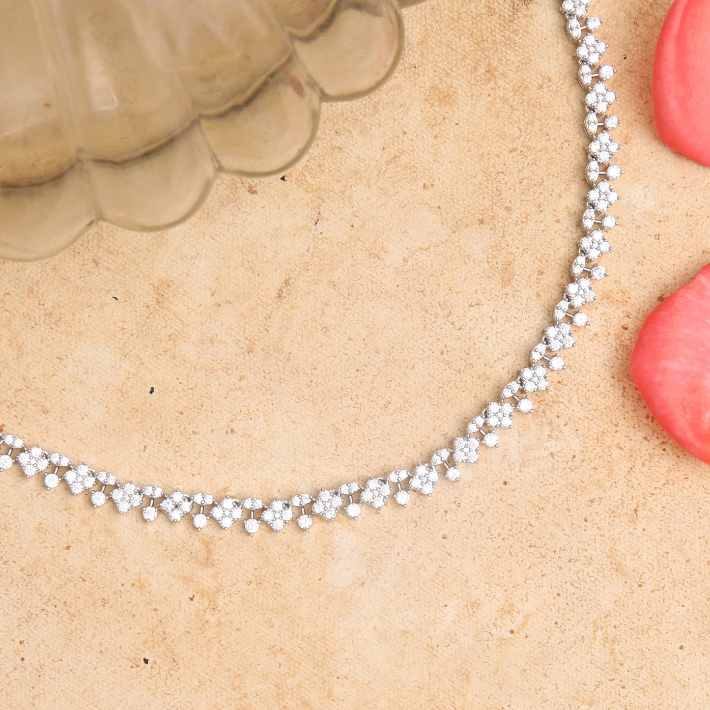 Luminous Dew CZ Silver Necklace