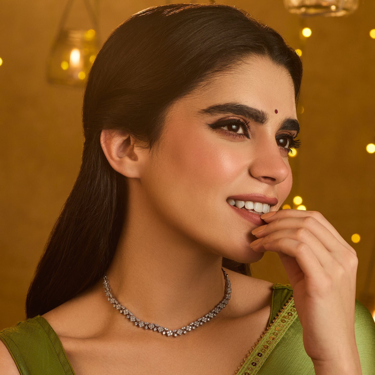 Luminous Dew CZ Silver Necklace