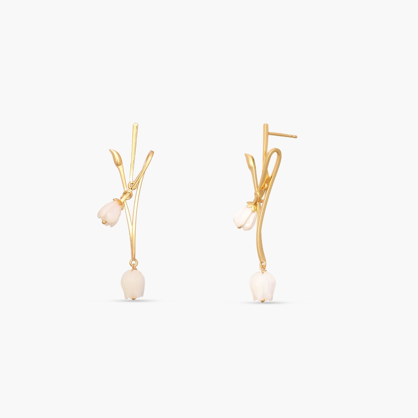 Tulip Blossoms Silver Drop Earrings