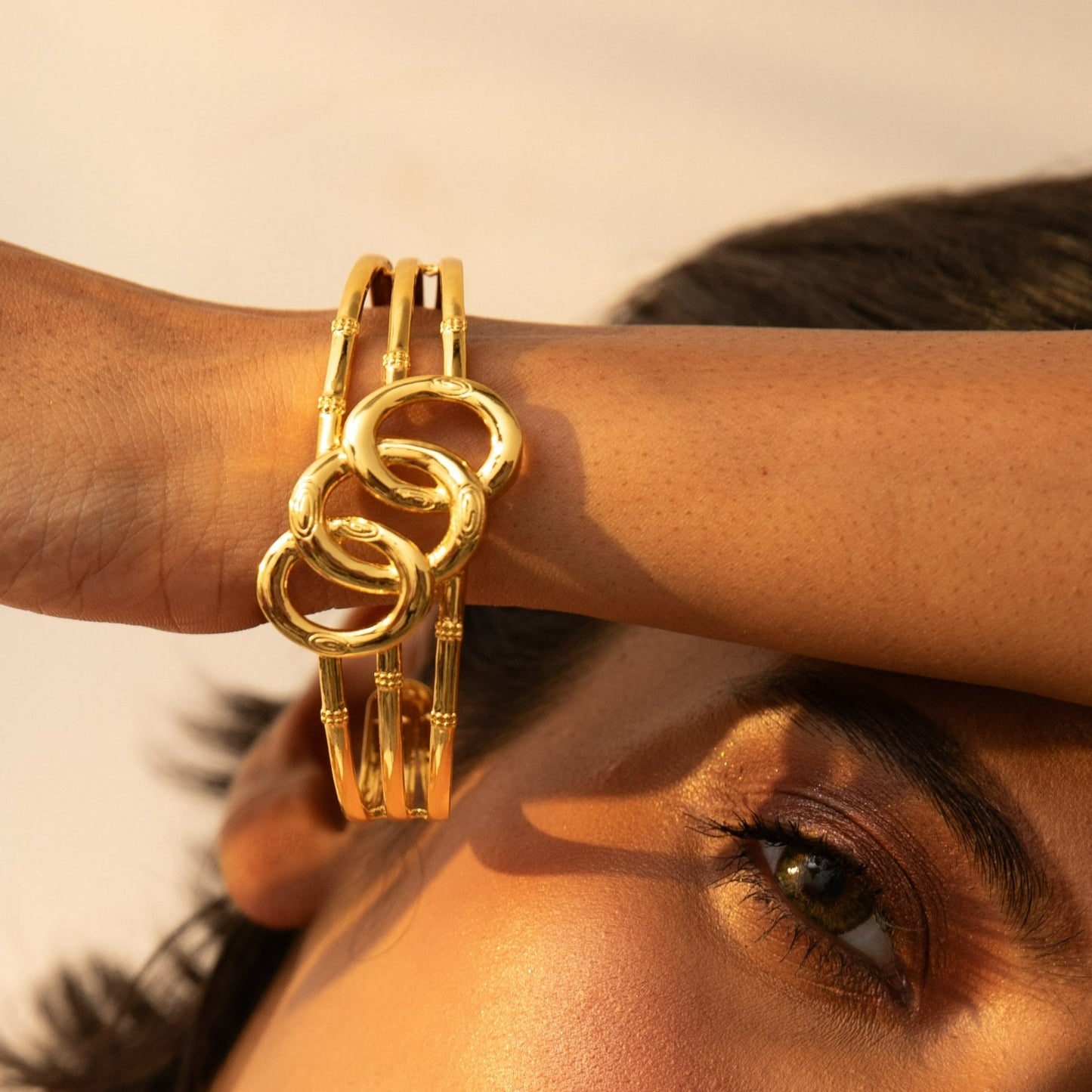 Sandscape Three Layer Silver Bracelet