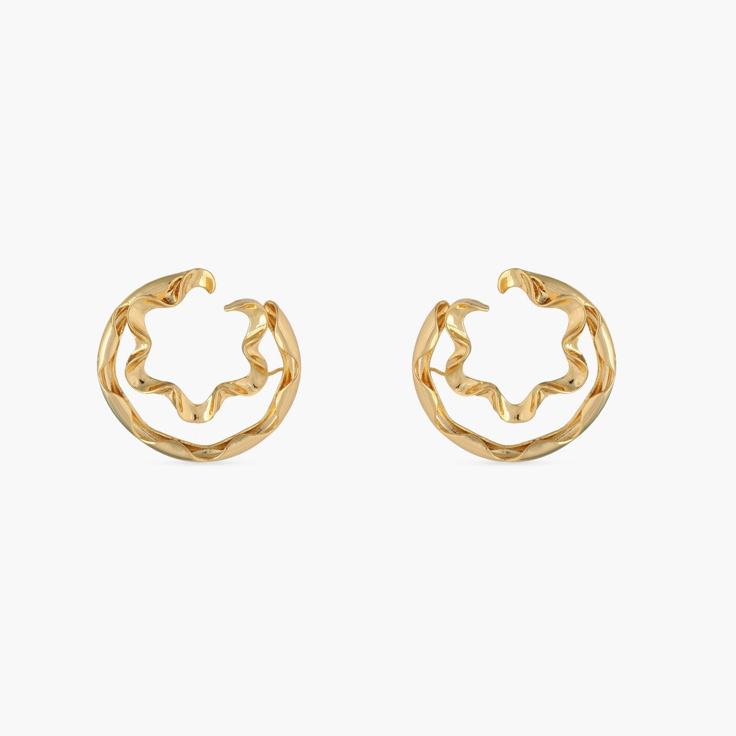 Sandscape Wave Silver Hoop Earrings