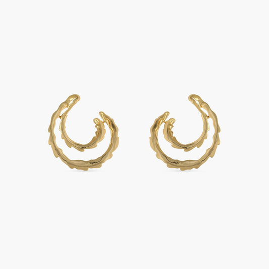 Sandscape Statement Silver Hoop Earrings