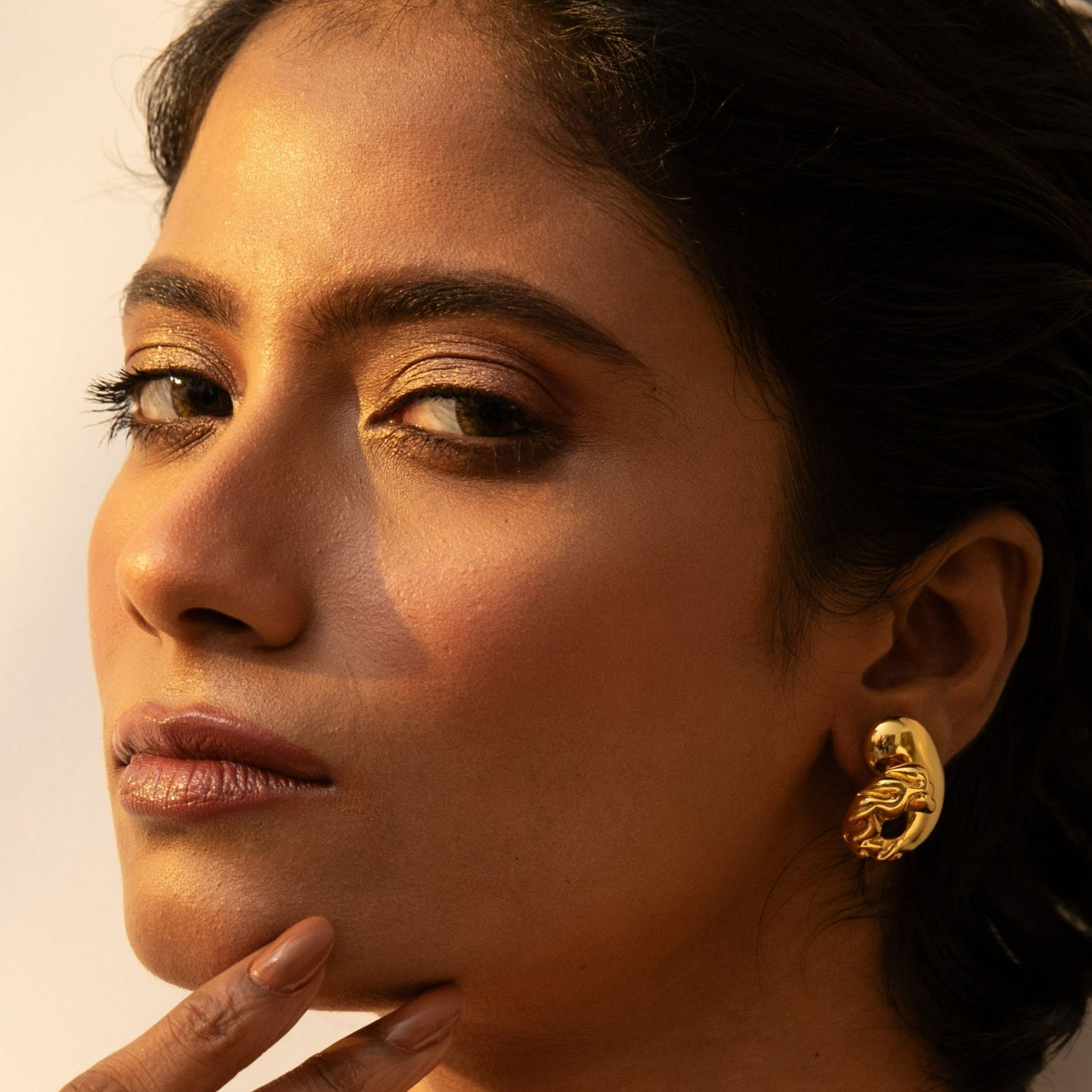 Sandscape Abstract Silver Stud Earrings