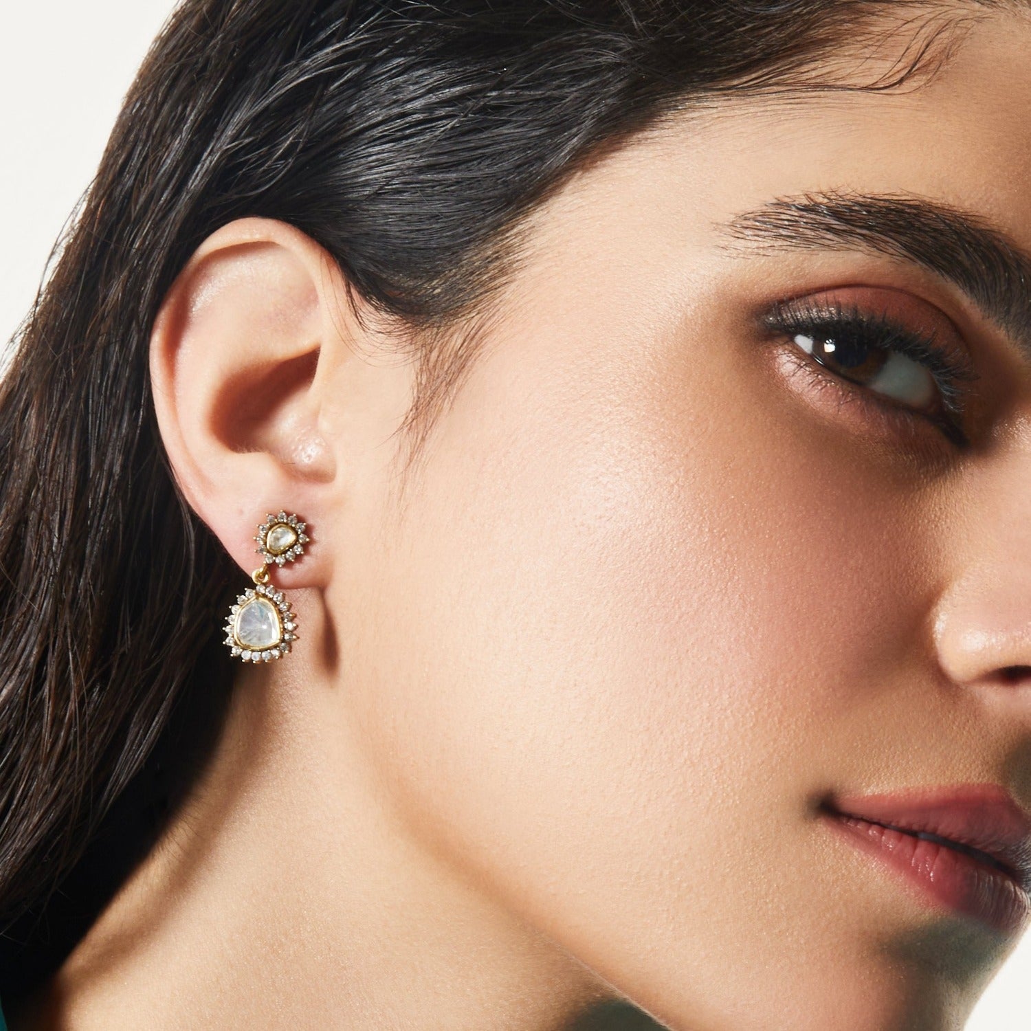 Sparkling Moissanite Silver Drop Earrings