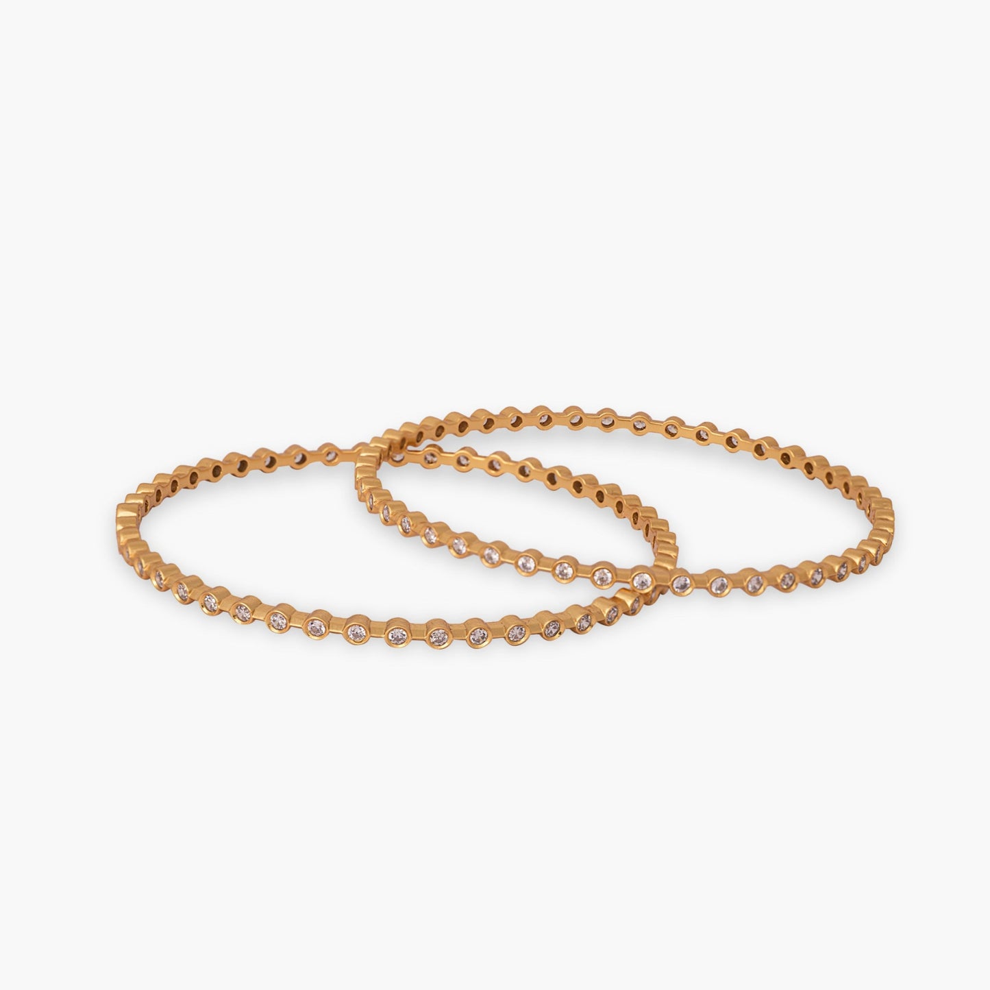 Ishya Sparkling CZ Silver Bangles