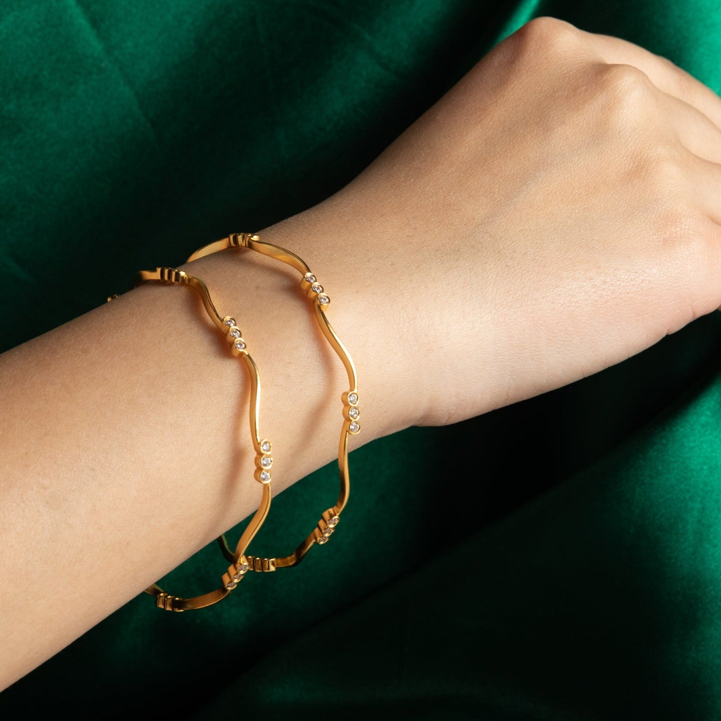Saisha CZ Silver Bangle