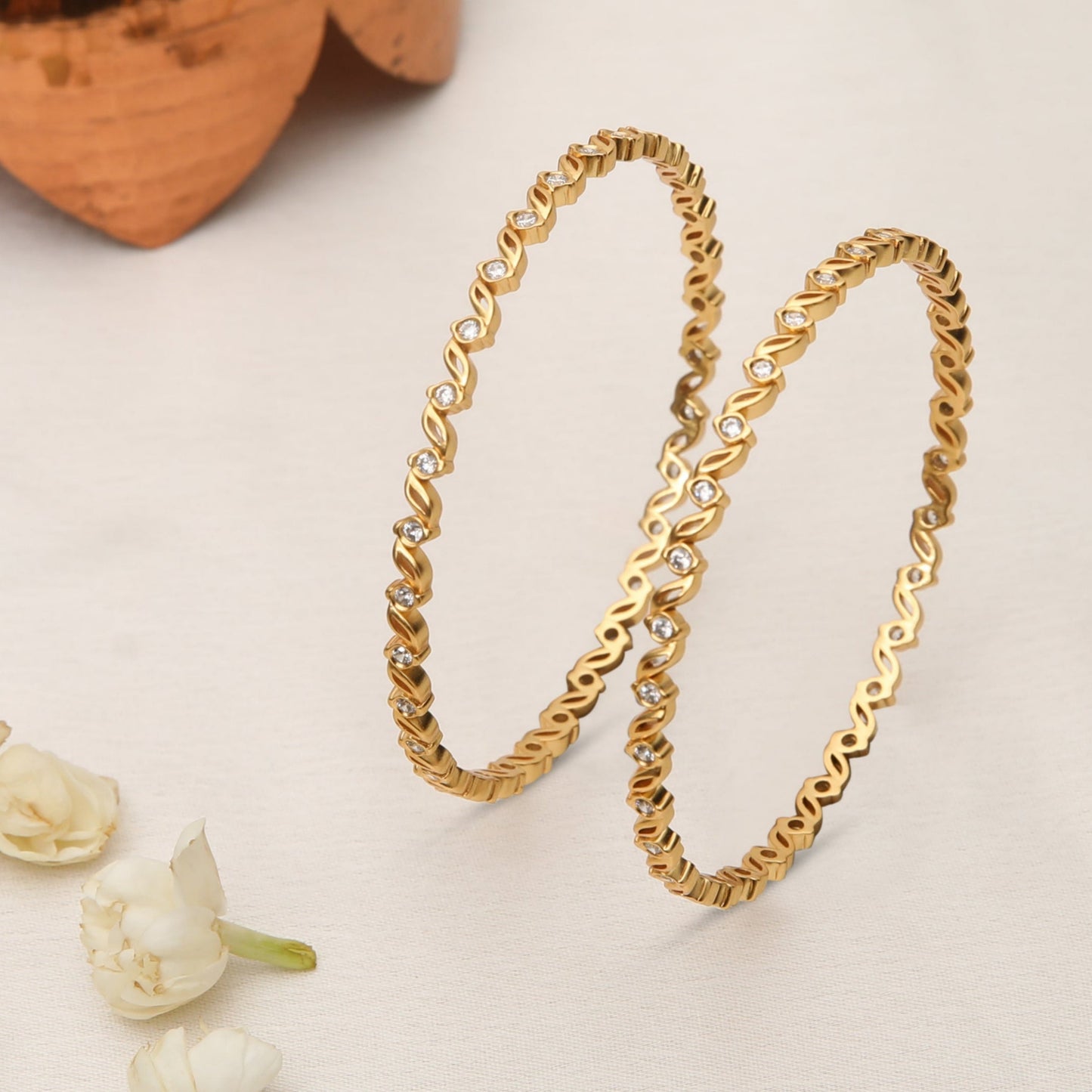 Ziya CZ Silver Bangles