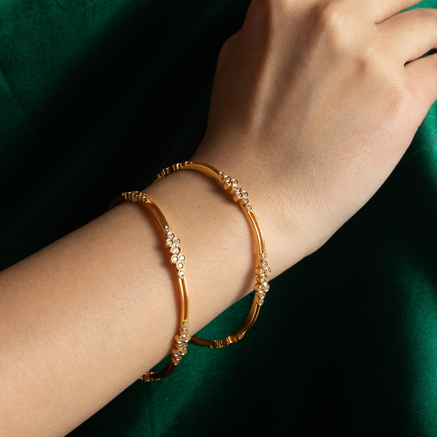 Eira CZ Silver Bangles