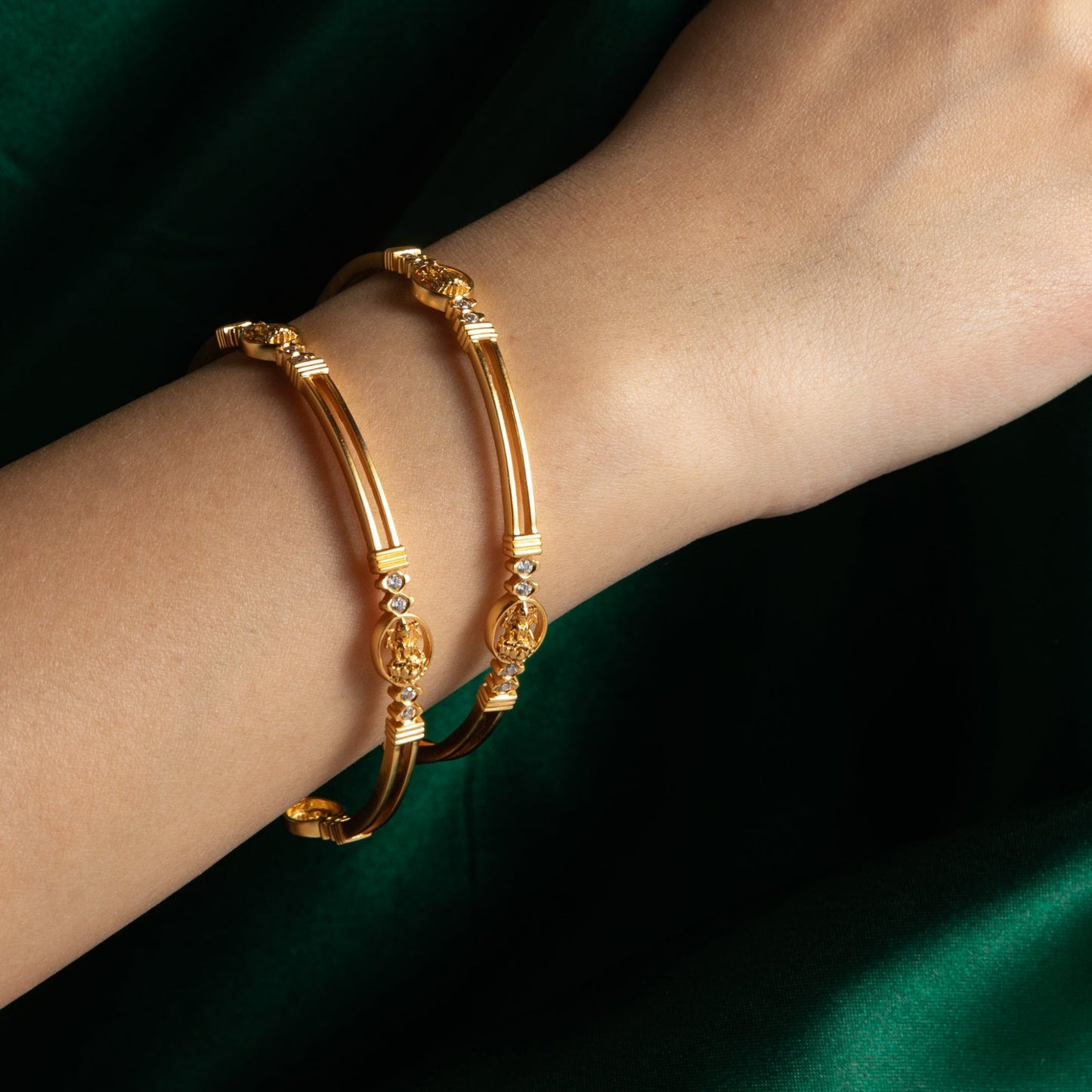 Haripriya CZ Silver Bangles