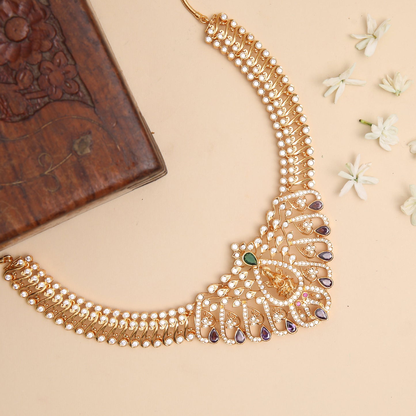 Samira Lakshmi CZ Silver Necklace