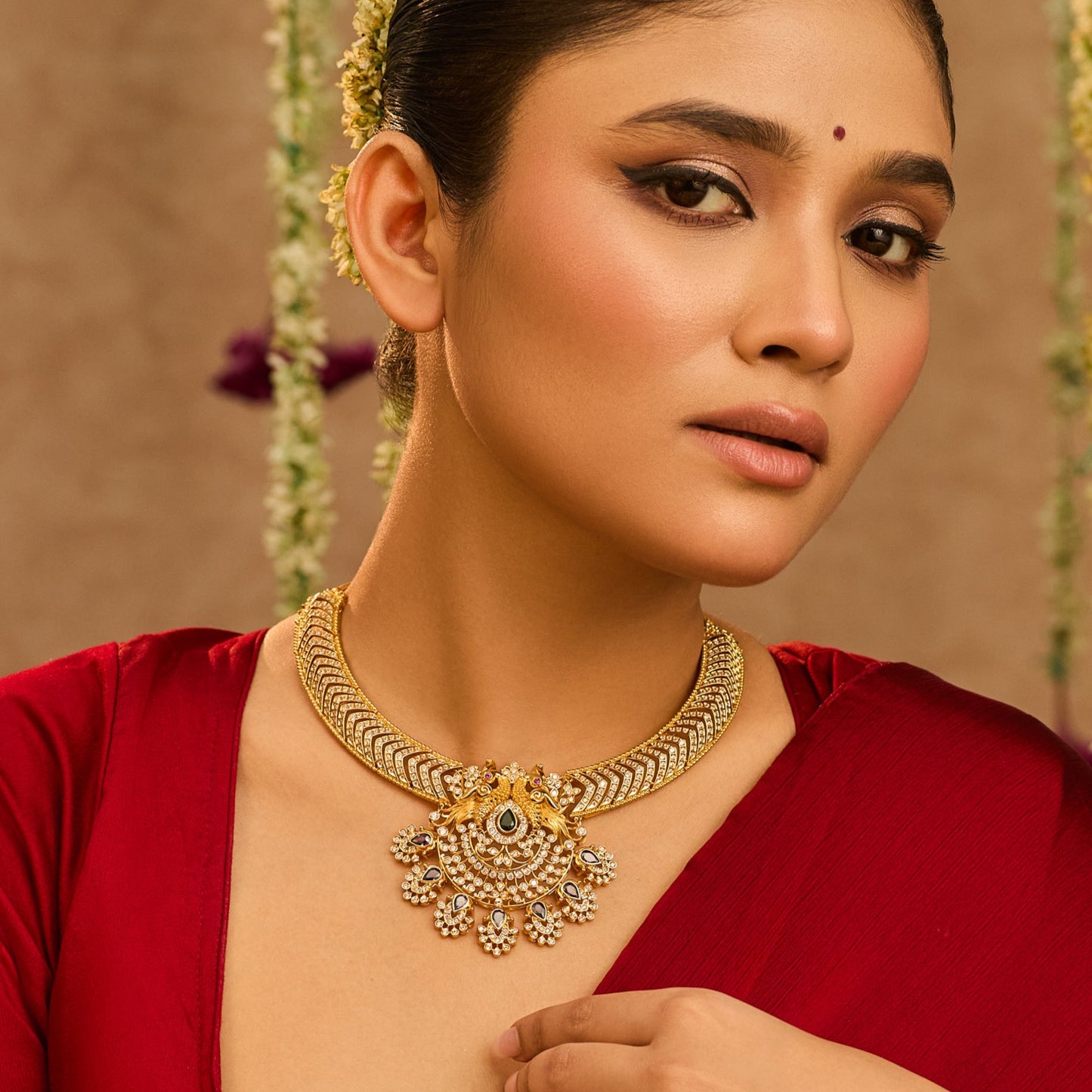 Nayira CZ Silver Necklace
