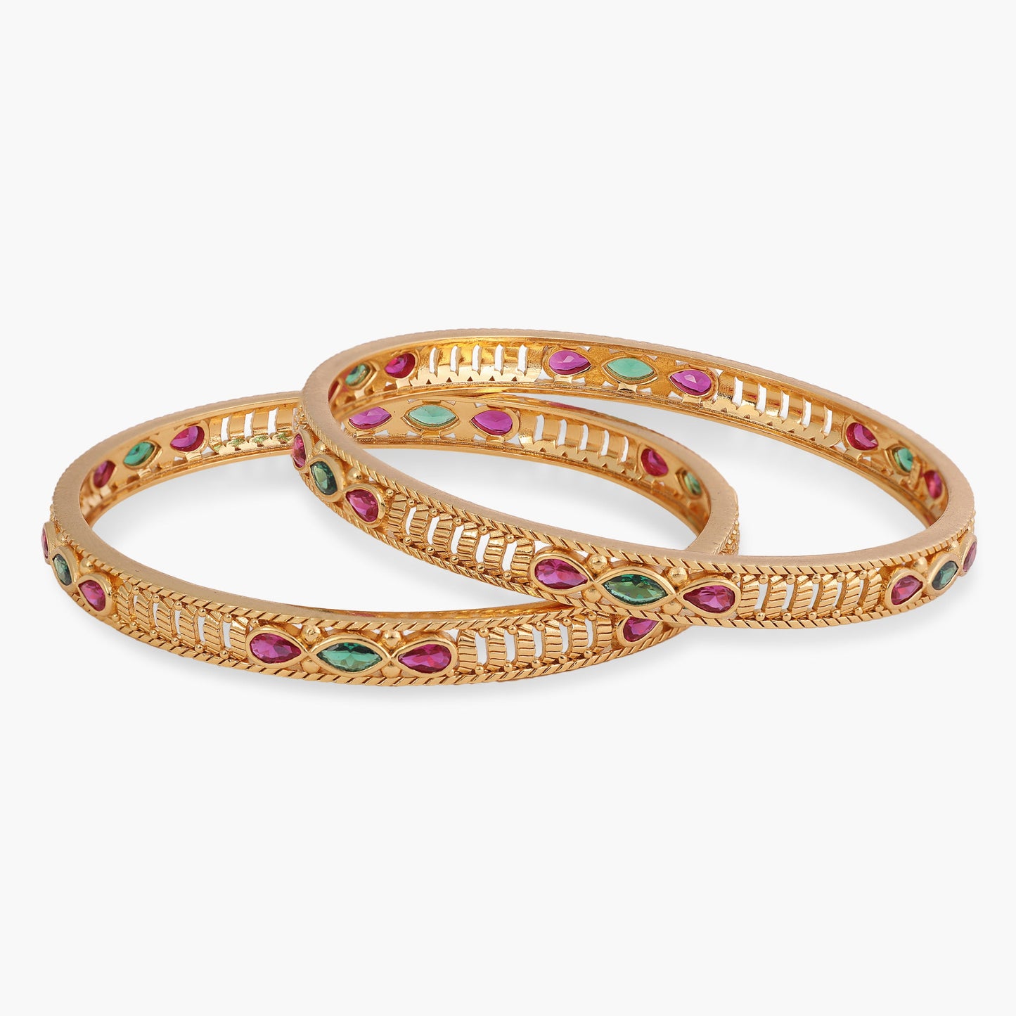 Regal Bloom Kempu Antique Bangle