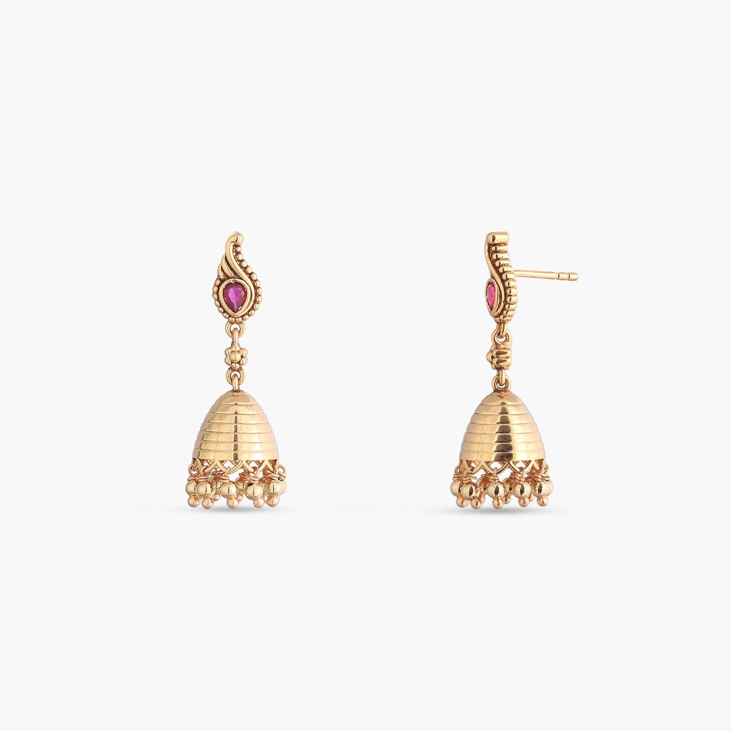Diya Antique Silver Jhumka Earrings