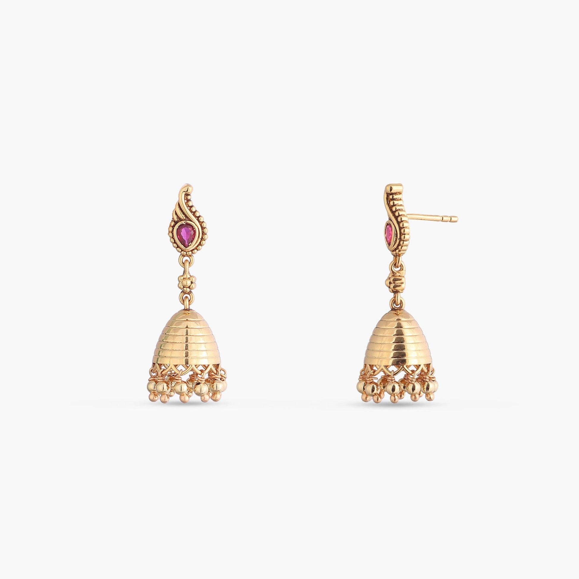 Diya Antique Silver Jhumka Earrings
