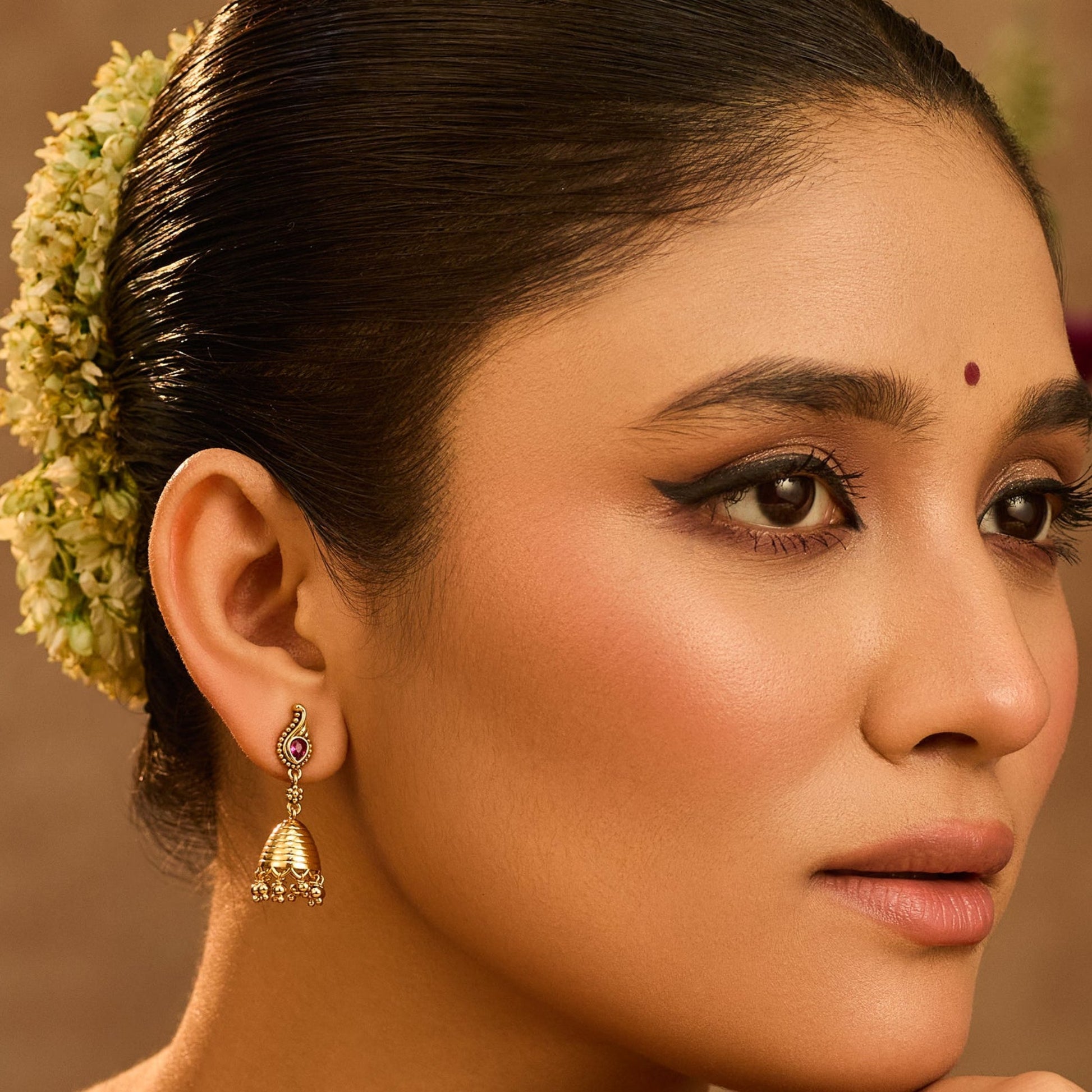 Diya Antique Silver Jhumka Earrings