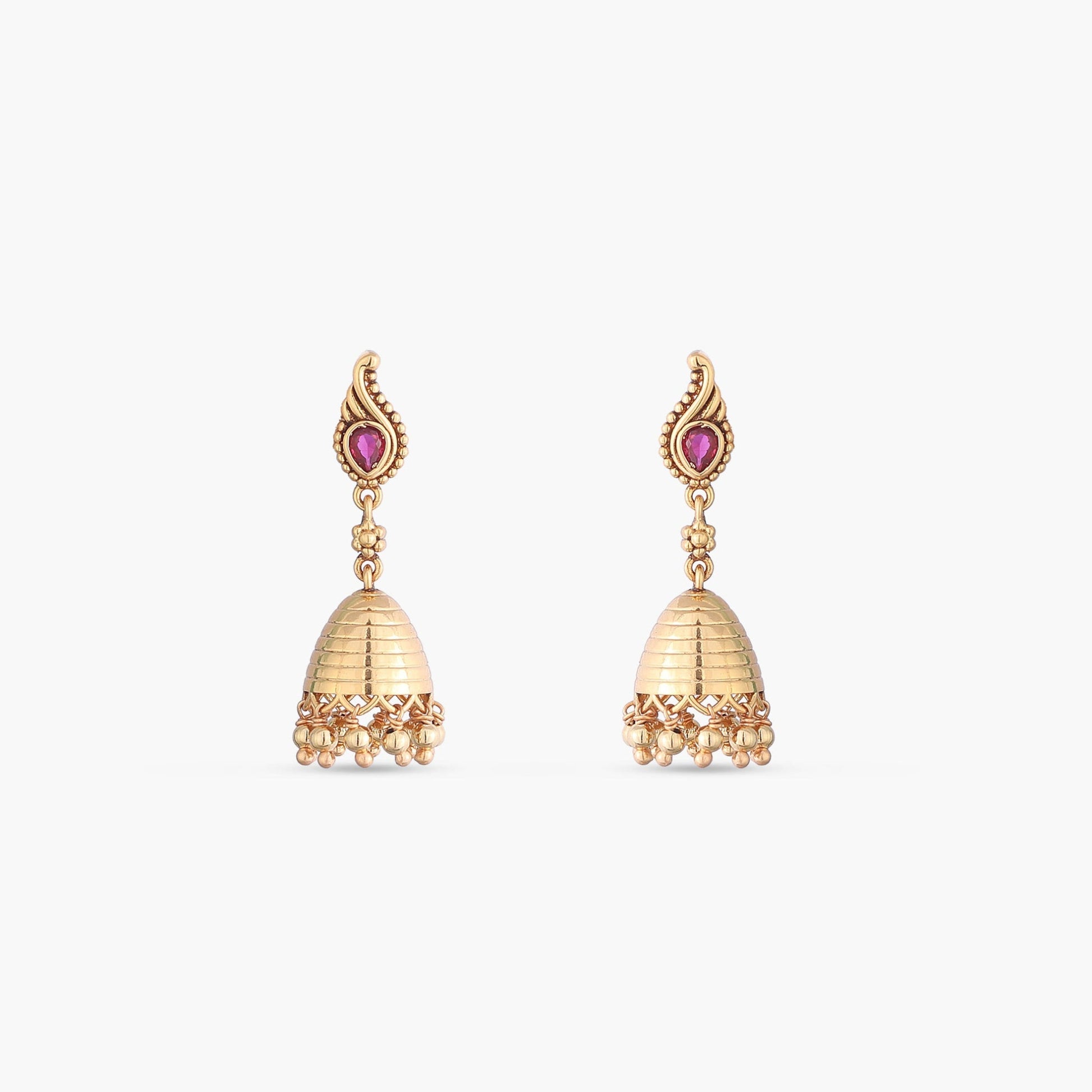 Diya Antique Silver Jhumka Earrings