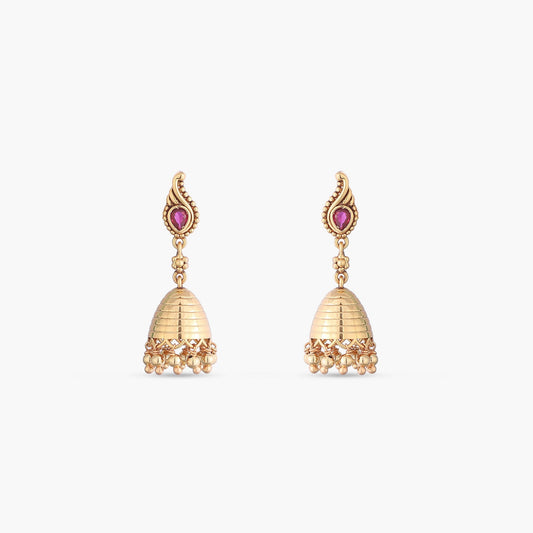 Diya Antique Silver Jhumka Earrings