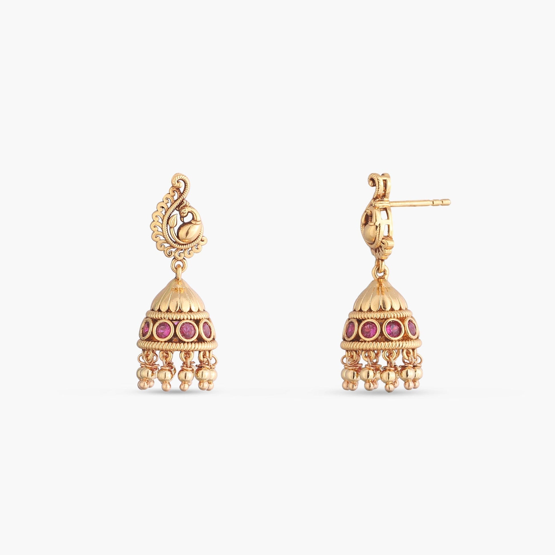 Navil Traditional Silver Jhumka Earrings