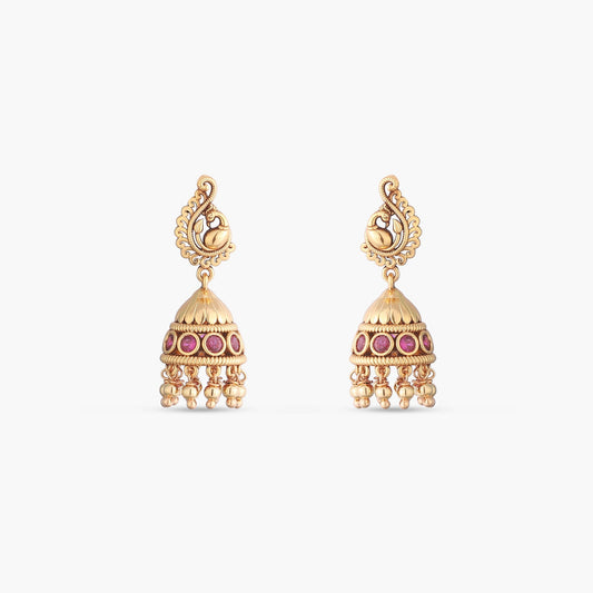 Navil Traditional Silver Jhumka Earrings