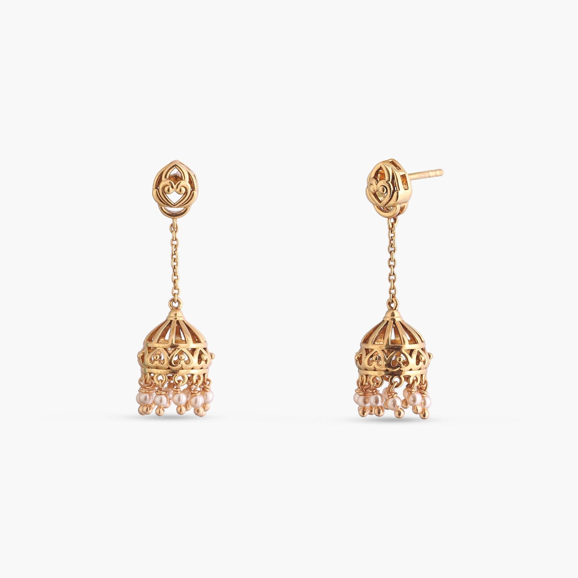 Meher Antique Jhumka Silver Earrings