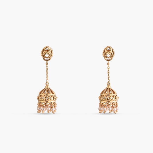Meher Antique Jhumka Silver Earrings