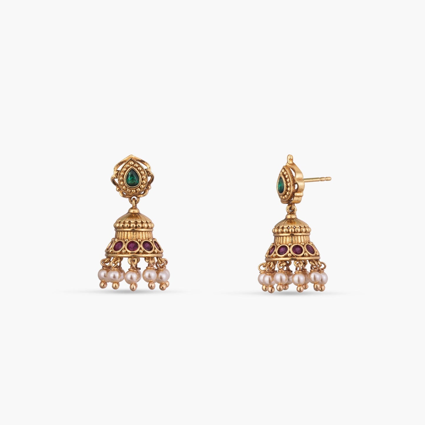 Kamala Antique Silver Jhumka Earrings