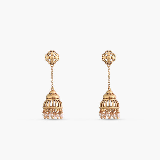 Basra Antique Jhumka Silver Earrings