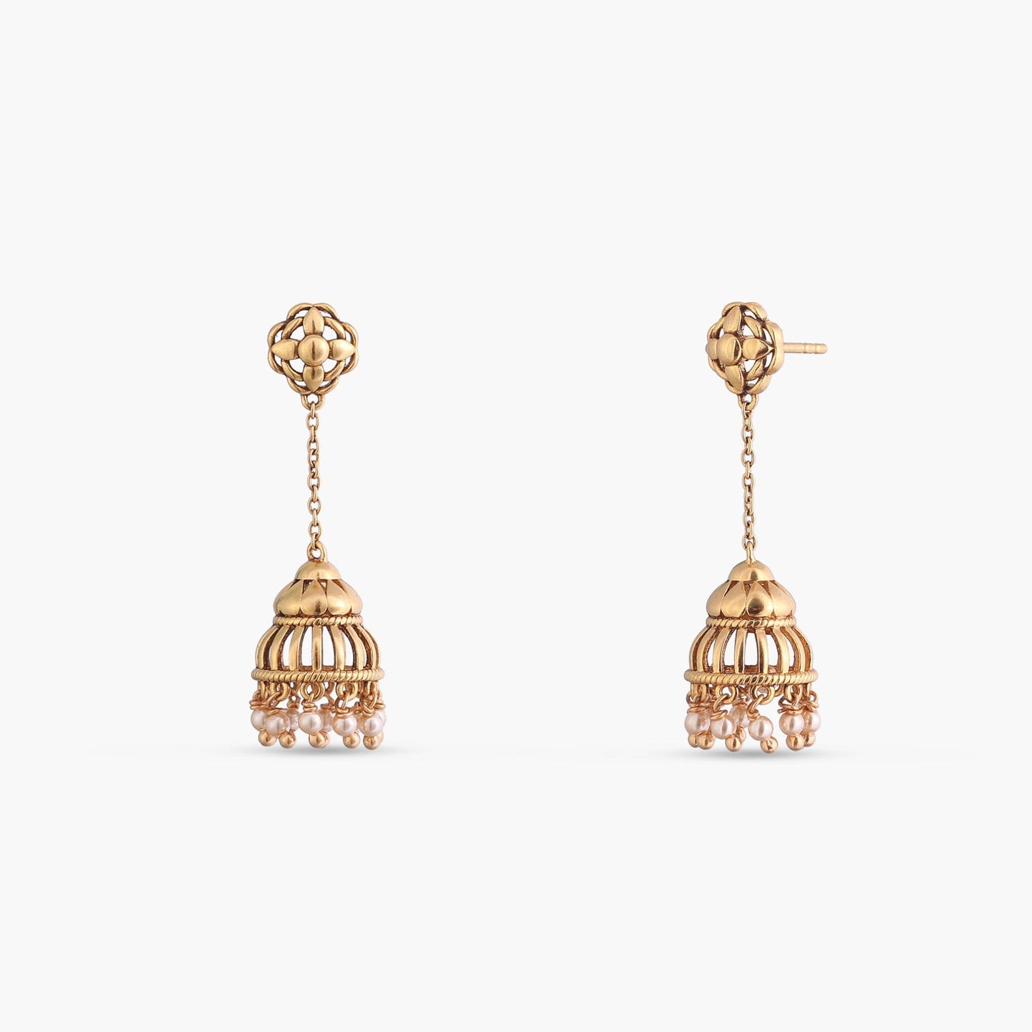 Basra Antique Jhumka Silver Earrings