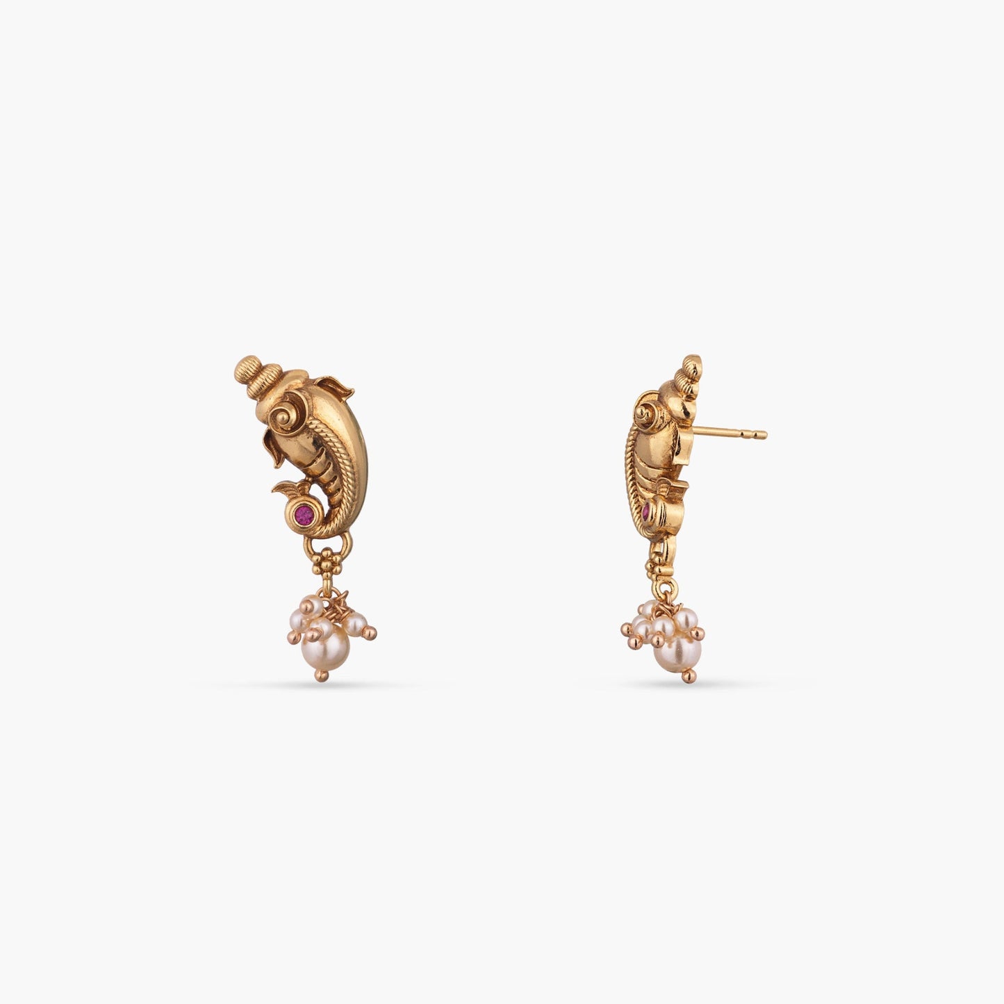 Vinayaka Antique Silver Stud Earrings