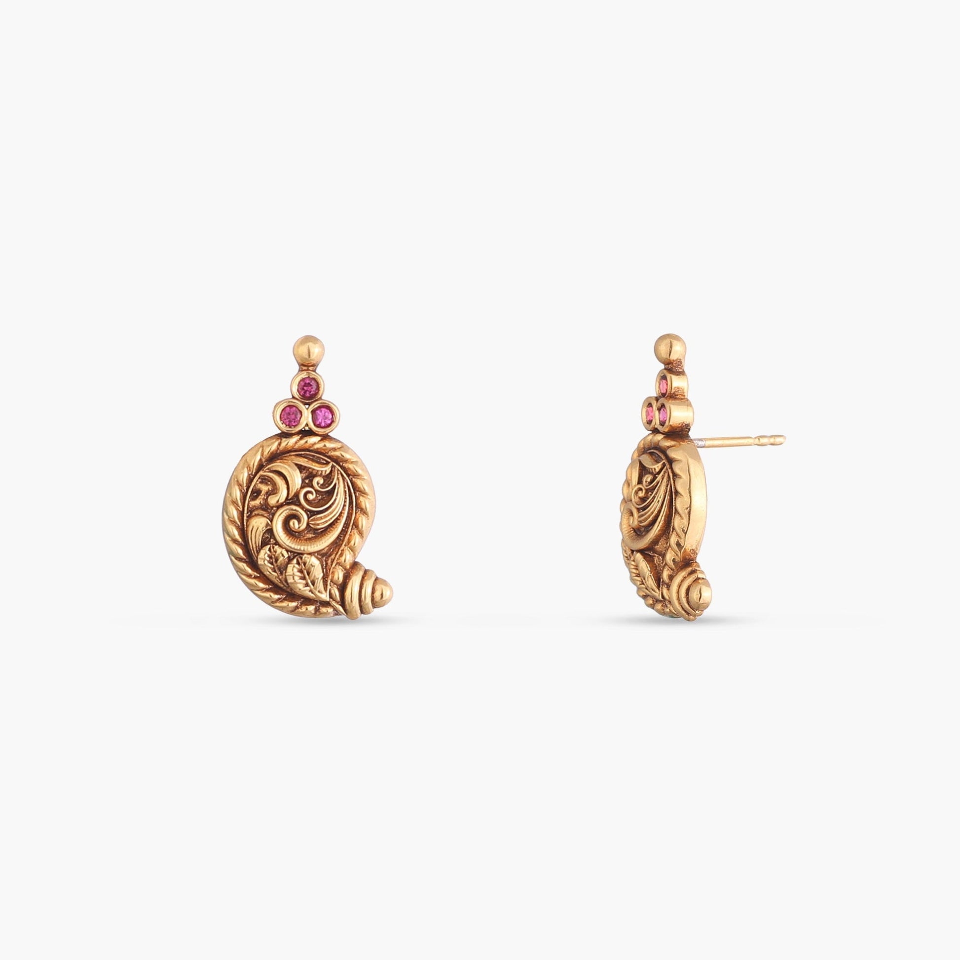 Charvi Mango Antique Silver Stud Earrings