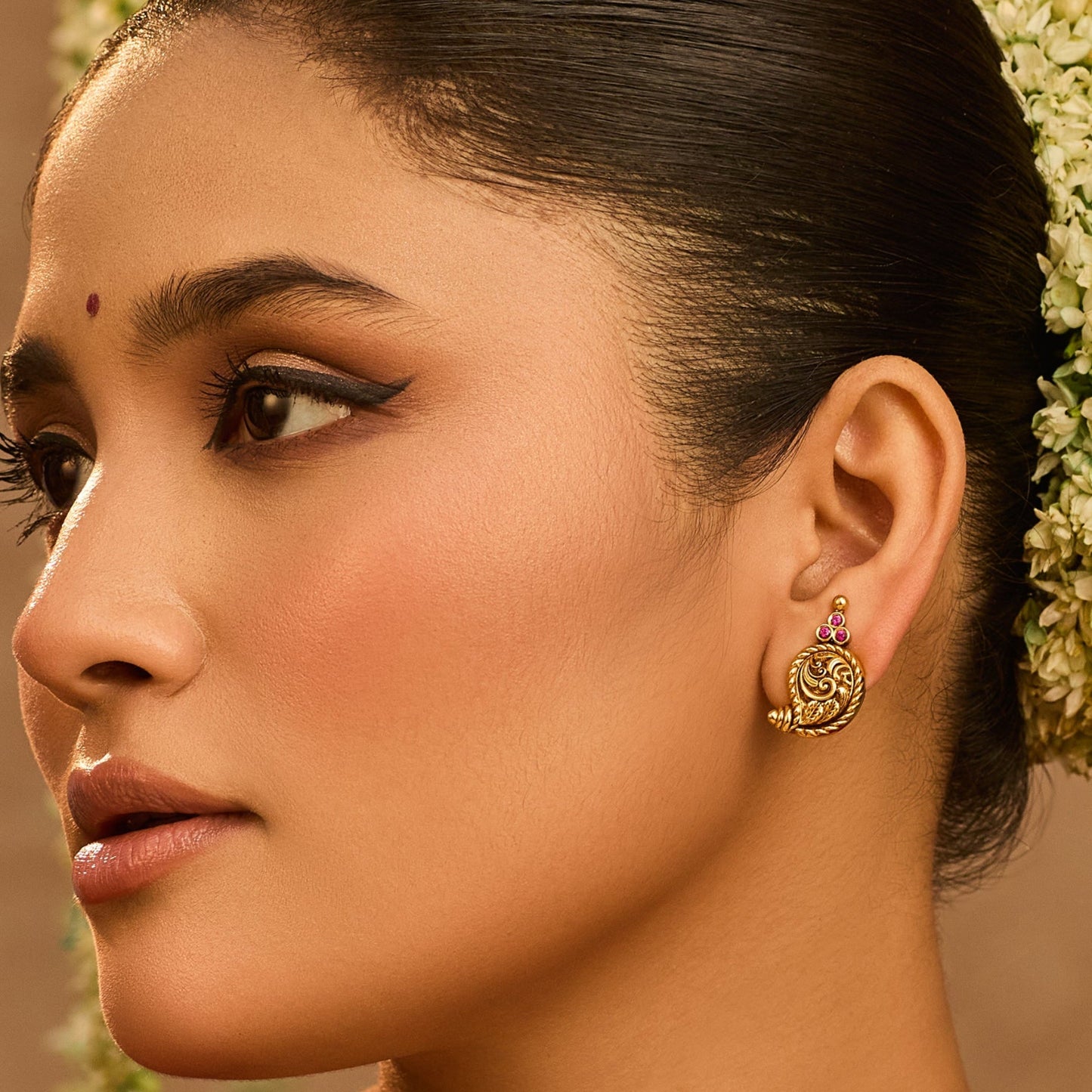 Charvi Mango Antique Silver Stud Earrings