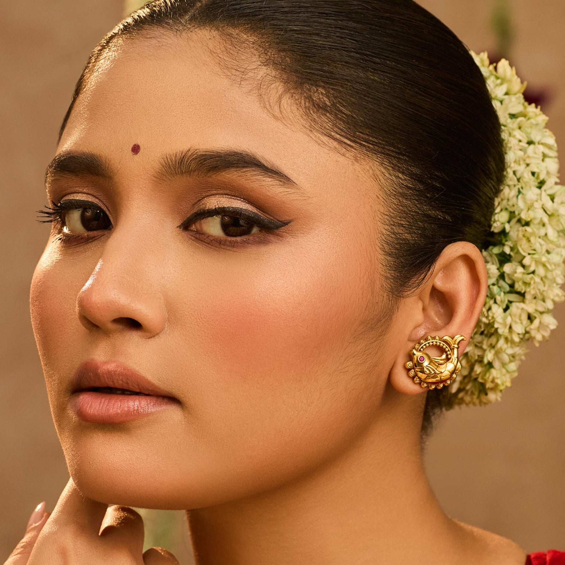 Snigdha Matsya Antique Silver Stud Earrings