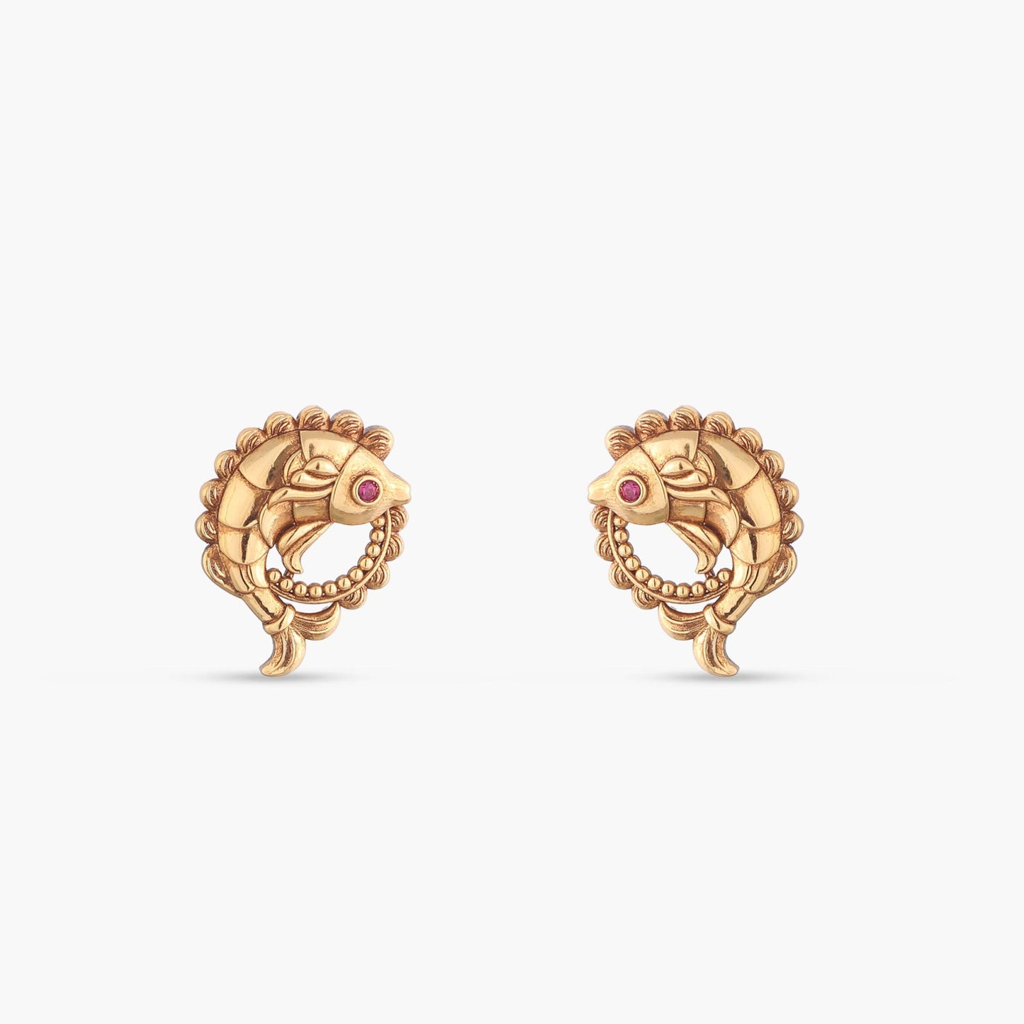 Snigdha Matsya Antique Silver Stud Earrings