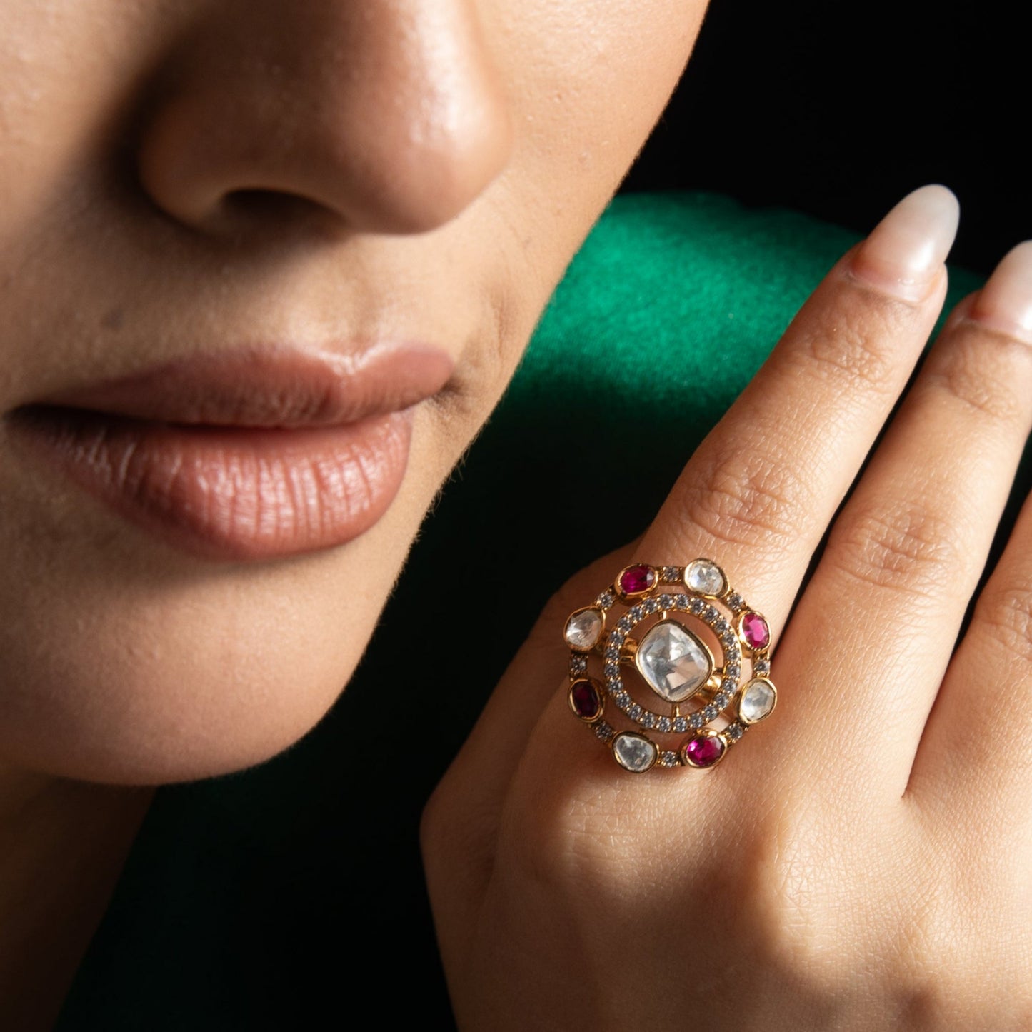 Arwa Moissanite Silver Ring