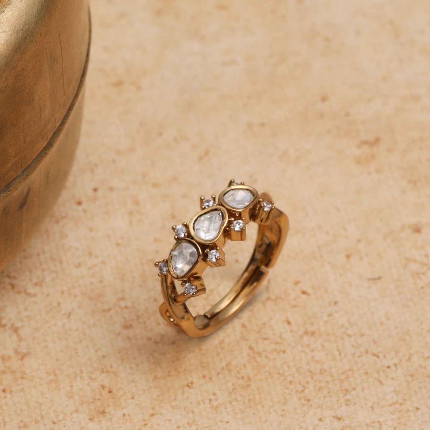 Elizabeth Moissanite Silver Ring
