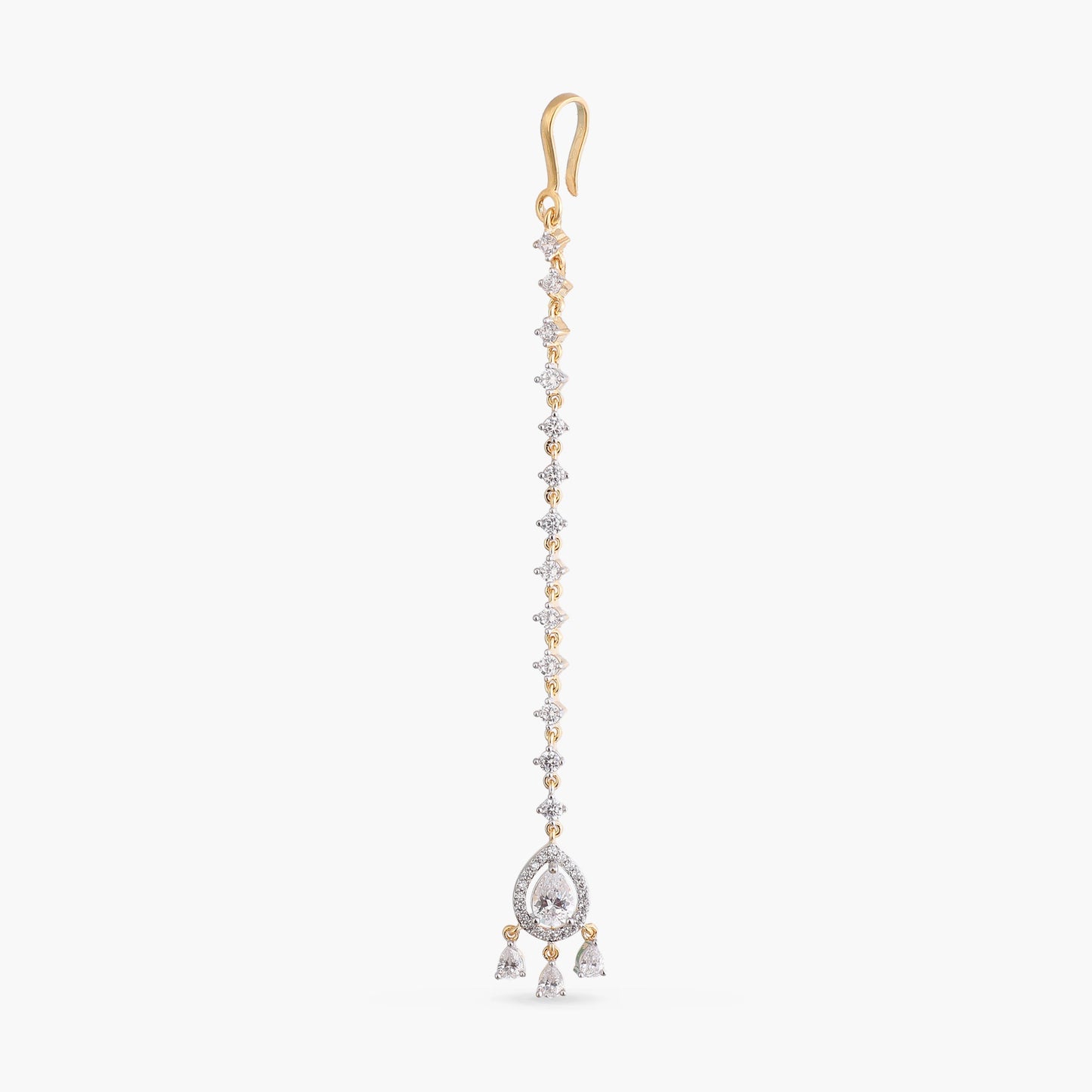 Svara CZ Drop Silver Maang Tikka