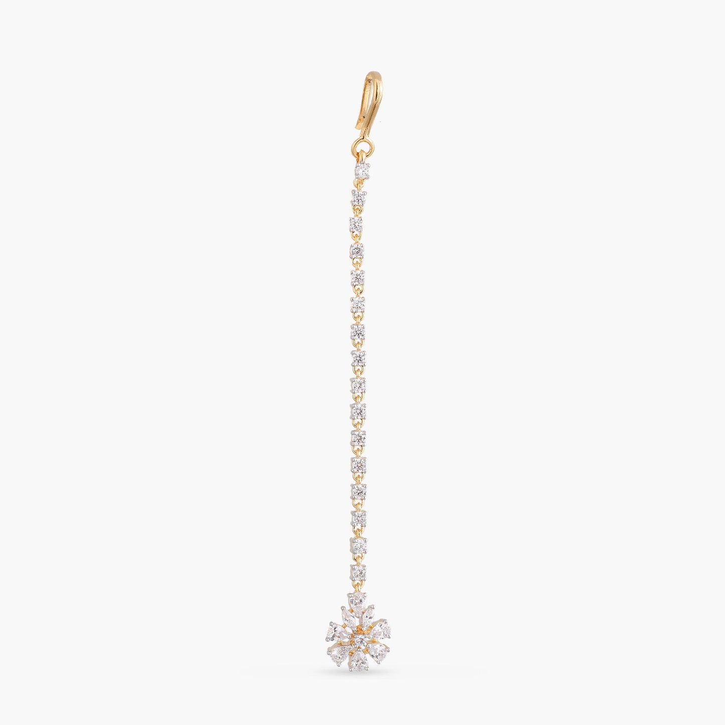 Nivara Floral CZ Silver Maang Tikka