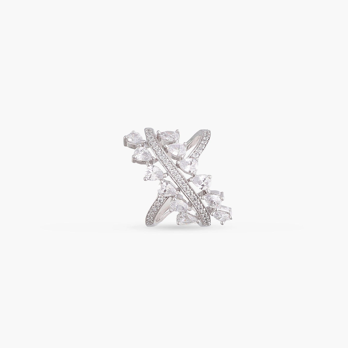 Myra CZ Cocktail Silver Ring